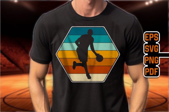 Basketball Trendy Retro Graphic T-Shirt: A Creative Asset for Modern Brands