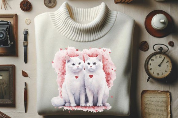Bringing Feline Love to Life: The Loving Cat Couple Graphic