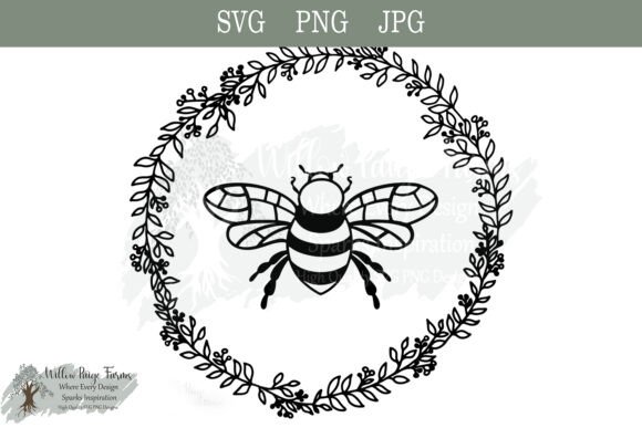 Charming Bee with Wreath: Your Next Digital Design Essential