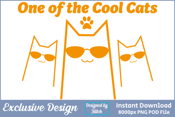 Meet One of the Cool Cats Graphic T-Shirt: A Playful Design Asset