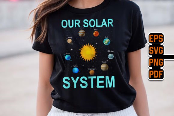 Our Solar System Graphic T-Shirt Design
