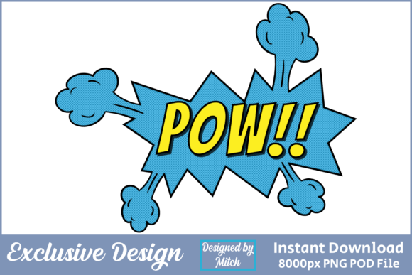 Pow! Super Hero Cartoon Graphic T-Shirt: A Bold Design Asset