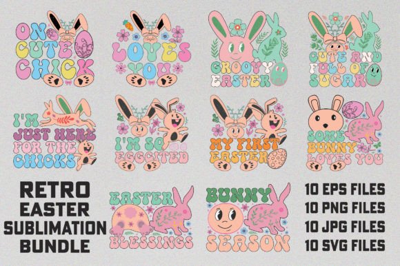 Retro Easter Sublimation Bundle: A Groovy Design Asset Guide