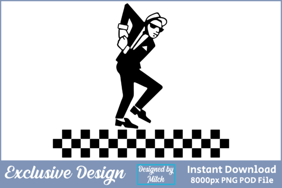 Ska Two Tone Dancer: A Graphic T-Shirt Design for Music and Movement
