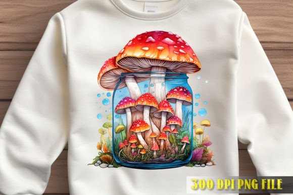 Unleashing Whimsy: The Enchanted Mushrooms Jar Graphic